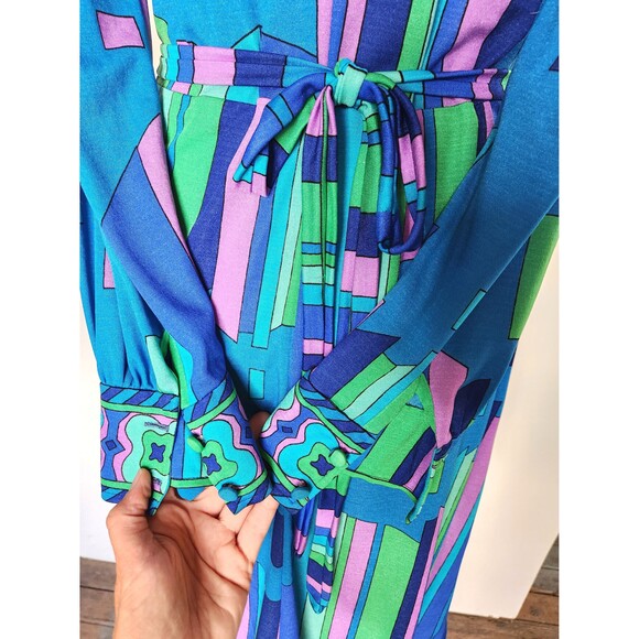 Vintage Pucci-esque Dress - Made in Italy Psychedelic Dress - 60s 70s XS - S - Picture 4 of 10